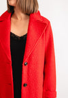 Kaffe Anne Teddy Long Coat, Red