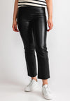 Kaffe Ada Faux Leather Crop Leggings, Black