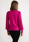 Kaffe Lizza Balloon Sleeve Cardigan, Fuchsia Pink