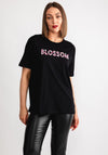 Kaffe Fie Blossom Embroidered T-Shirt, Black