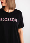 Kaffe Fie Blossom Embroidered T-Shirt, Black