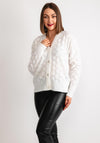 Kaffe Malene V Neck Cardigan, White Chalk