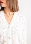 Kaffe Malene V Neck Cardigan, White Chalk