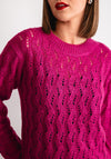 Kaffe Lena Wide Knit Jumper, Fuchsia