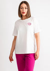 Kaffe Fie Lips Embroidered T-Shirt, White