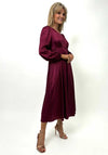 Kate and Pippa Audrey Satin Midi Dress, Wine