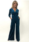 Kate and Pippa Sophia Velvet Jumpsuit, Teal