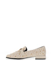 Kate Appleby Peniston Studded Buckled Loafers, Cream