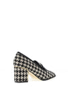 Kate Appleby Straid Houndstooth Heeled Loafers, Black and White