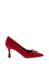 Kate Appleby Tawtan Velvet Embellished Heels, Red