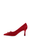 Kate Appleby Tawtan Velvet Embellished Heels, Red