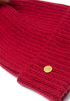 Katie Loxton Ribbed Knitted Hat, Red