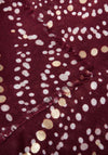 Katie Loxton Waved Dot Metallic Scarf, Burgundy & Gold Foil