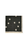 Katie Loxton Star Printed Blanket Scarf, Black & Soft Tan