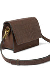 Katie Loxton Orla Mini Faux Croc Crossbody Bag, Chocolate