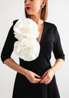 Kevan Jon Betty B Corsage Detail Dress, Black and Ivory