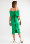 Kevan Jon Bow Bardot Pencil Dress, Emerald Green