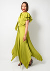 Kevan Jon Emilia Asymmetric Pleated Dress, Pear Green