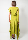 Kevan Jon Emilia Asymmetric Pleated Dress, Pear Green