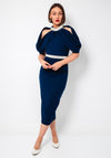 Kevan Jon Jenni Pearl Embellished Pencil Dress, Navy