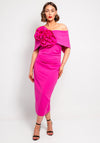 Kevan Jon Kris Corsage Detail Dress, Bright Pink