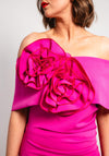 Kevan Jon Kris Corsage Detail Dress, Bright Pink