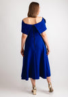 Kevan Jon Kyoto Bardot Corsage Flare Midi Dress, Cobalt Blue