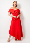 Kevan Jon Nula Bardot Asymmetric Dress, Red