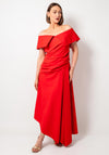 Kevan Jon Nula Bardot Asymmetric Dress, Red