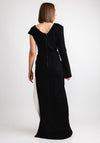 Kevan Jon Safia One Sleeve Bow Long Dress, Black