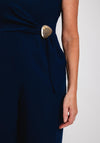 Laura Bernal Gathered Side Wide Leg Jumpsuit, Navy