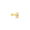 Lav’z Jewellery Cubic Zirconia Oval Shaped Cartilage Stud, Gold