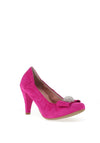 Le Babe Metallic Cluster Bow Shimmer Heeled Shoes, Magenta