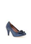 Le Babe Metallic Cluster Bow Shimmer Heeled Shoes, Navy Blue