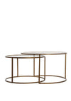 Light & Living Ferati Set/2 Glass Top Coffee Tables