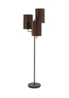 Light & Living Edisa Velvet 3 Shade Floor Lamp, Brown