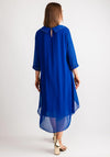 Lizabella Chiffon Layered Cowl Neck Dress, Royal Blue