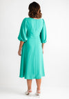 Lizabella Knit Waist V Neck Midi Dress, Jade Green