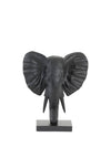 Light & Living Elephant Ornament on Base, Black