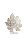 Light & Living Small Leaf Ornament on Marble Base, Gold