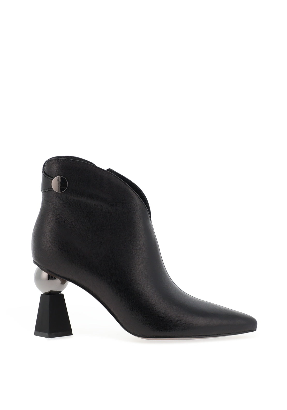Loretta Vitale Leather Geometric Heeled Boots, Black - McElhinneys