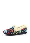 Lunar Elegance Truffle Heart Print Slippers, Blue