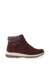 Lunar Buttermere Waterproof Knit Cuff Lace Up Boots, Burgundy