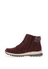 Lunar Buttermere Waterproof Knit Cuff Lace Up Boots, Burgundy