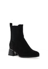 Lunar Elegance Embellished Heeled Ankle Boots, Black