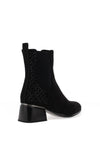 Lunar Elegance Embellished Heeled Ankle Boots, Black