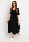 Natalia Collection One Size Taffeta Skirt Midi Dress, Black