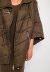 Malissa J One Size Poncho Style Puffer Jacket, Khaki