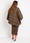 Malissa J One Size Poncho Style Puffer Jacket, Khaki