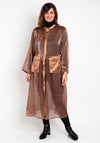 Natalia Collection One Size Sheer Mesh Coat Dress, Bronze